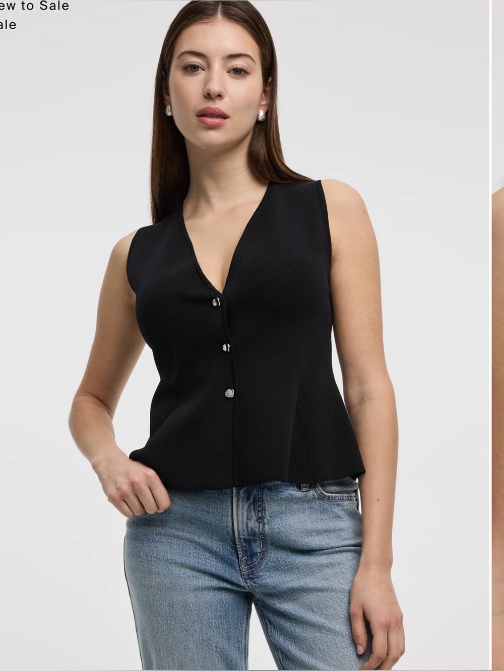 Reitmans Knit Vest with Peplum Hem NWT